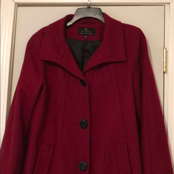 Deep Red Pea Coat - Picture 5 of 7